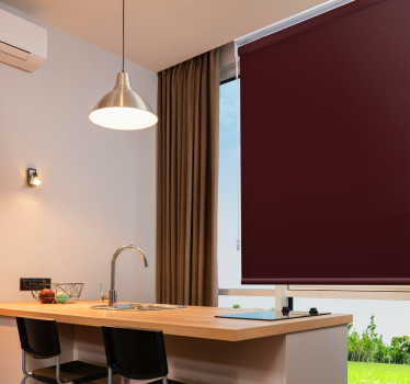 Terra di Siena Donker Monochroom rolgordijn keuken - TenStickers