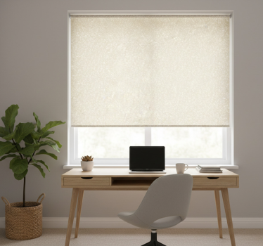 Thuis kantoor raambekleding delicaat beige en wit - TenStickers