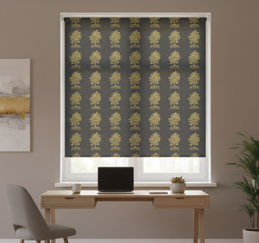 Thuis kantoor raambekleding gouden bomen contouren - TenStickers