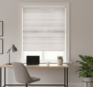 Thuis kantoor raambekleding grijze elegante rustieke planken - TenStickers