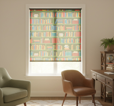 Thuis kantoor raambekleding vintage groene bibliotheek - TenStickers