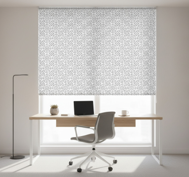 Thuis kantoor raambekleding wit geometrisch patroon met cirkels - TenStickers