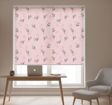 Thuis kantoor raambekleding witte lelies op roze achtergrond - TenStickers