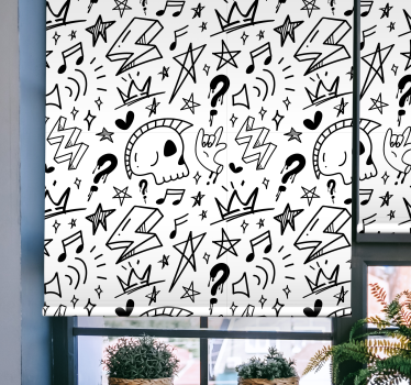 Tiener rolgordijnën Cool tekenspatroon - TenStickers