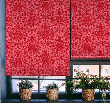 Rood barokmotief klassiek rolgordijn - TenStickers