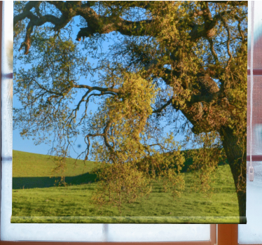 Uniek 3D-rolgordijn met landschap en boom - TenStickers