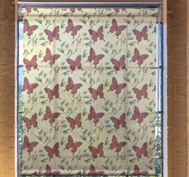 Vintage stijl rolgordijn vlinders - TenStickers