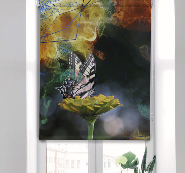 Vlinder bloemencompositie raambekleding vlinders - TenStickers