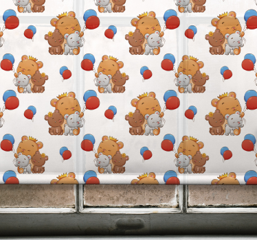 Vriendelijk berenpatroon babykamer rolgordijn - TenStickers