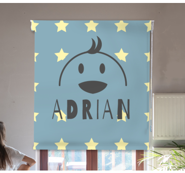 Sterrenkip met naam rolgordijn kinderkamer - TenStickers