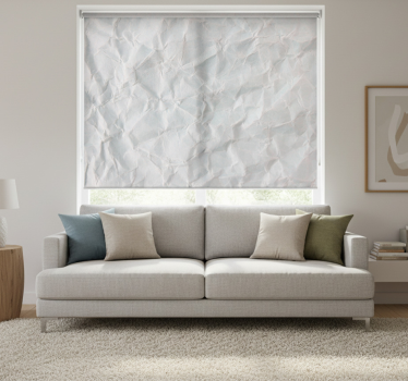 Wit rolgordijn met crumpled paper textuur - TenStickers