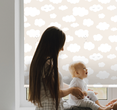 Wolken rolgordijnen Beige achtergrond met huilen - TenStickers