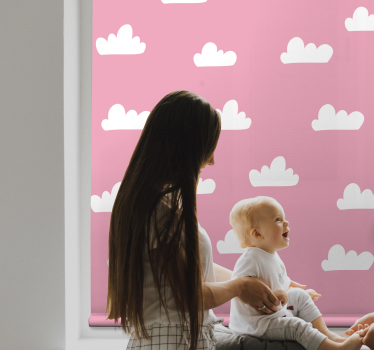 Wolken rolgordijnen Roze patroon - TenStickers