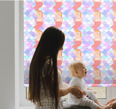 Eenhoorn zeemeermin patroon rolgordijn kinderkamer - TenStickers