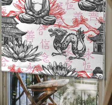 Zen rolgordijnën Decoratieve boeddha - TenStickers