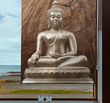Zen rolgordijnën Houten boeddha - TenStickers