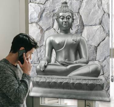 Zen rolgordijnën Steen effect boeddha - TenStickers