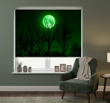 Zwart rolgordijn green moon - TenStickers