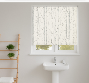Zweeds berkenmotief raambekleding badkamer - TenStickers