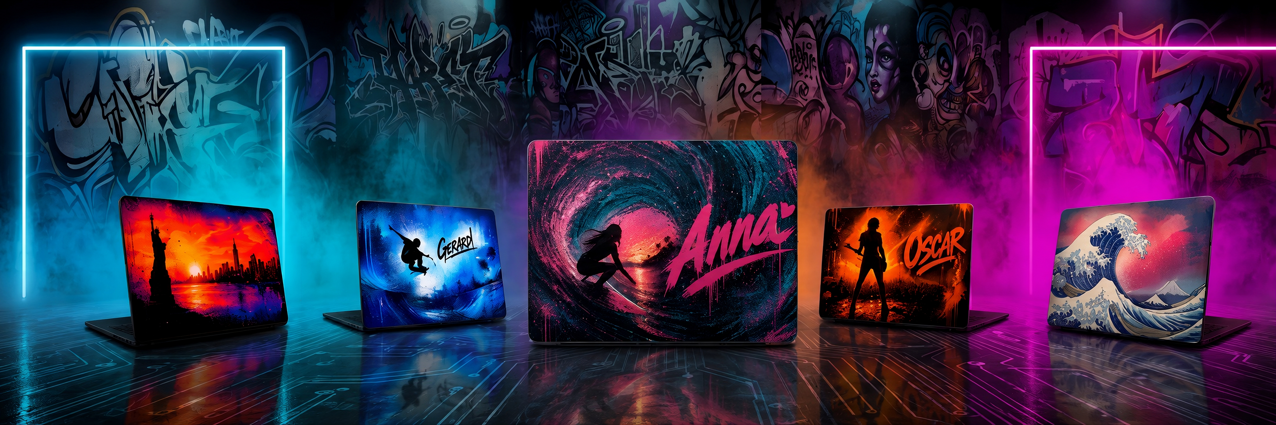 Collectie laptopstickers:
