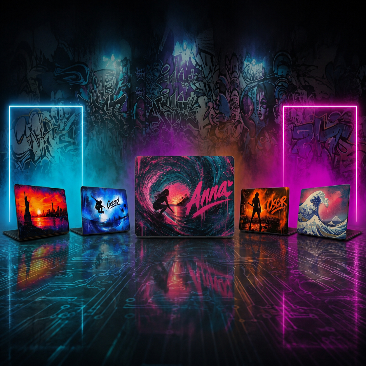 Collectie laptopstickers: