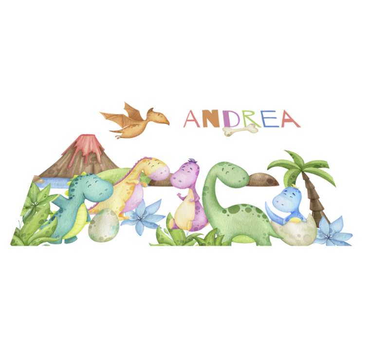 Jura-scène placemat met naam - TenStickers