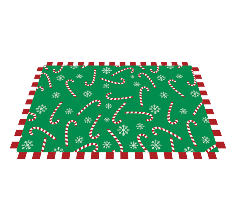 Kerstmis placemat Groene snoepriet - TenStickers