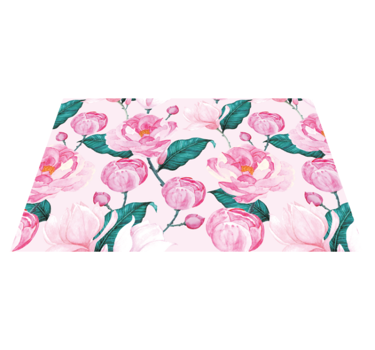 Roze bloemenpatroon originele placemat - TenStickers