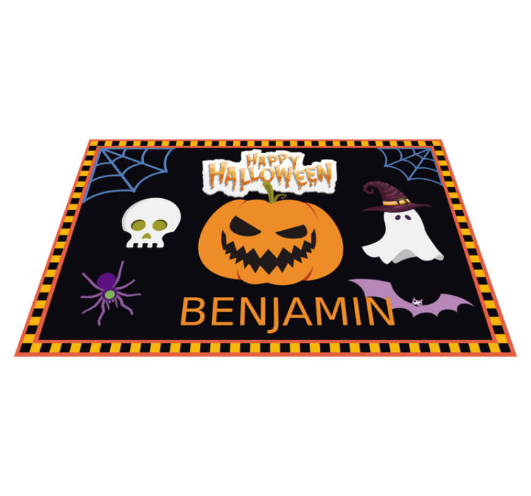 Rechthoekige placemats Halloween-patroon voor kinderen met naam - TenStickers
