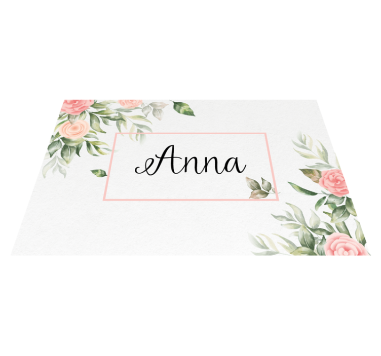 Placemat met naam Sier mooie bloemen - TenStickers