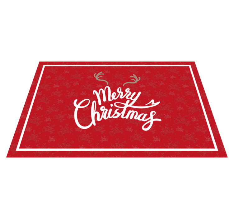 Kerstmis placemat Vrolijk kerstfeest met rendierbrokken - TenStickers