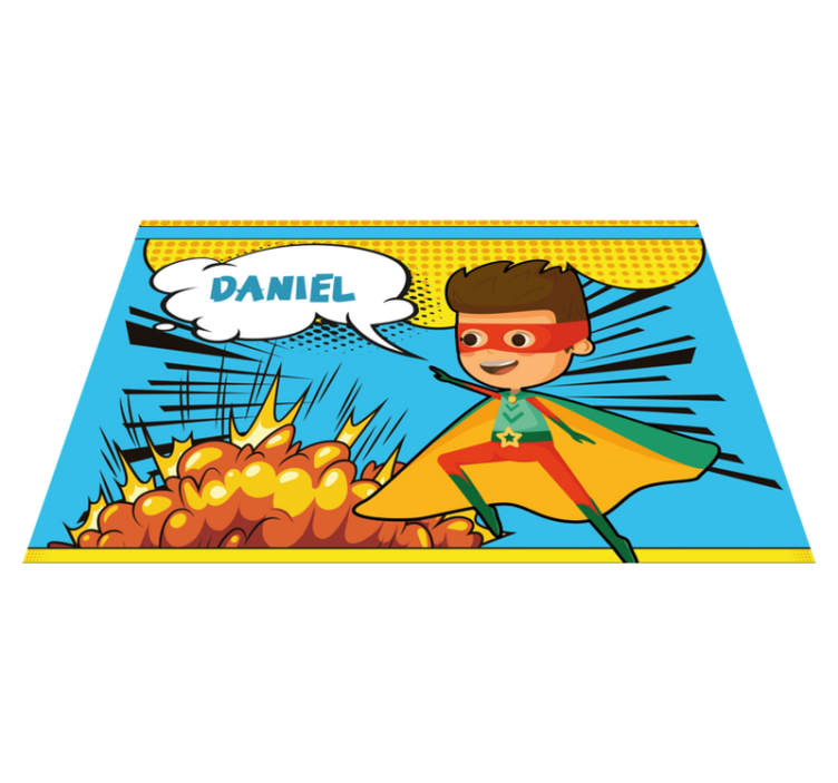 Comic Superhelden Placemat met naam - TenStickers