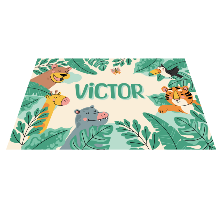 Jungle dieren Placemat met naam - TenStickers