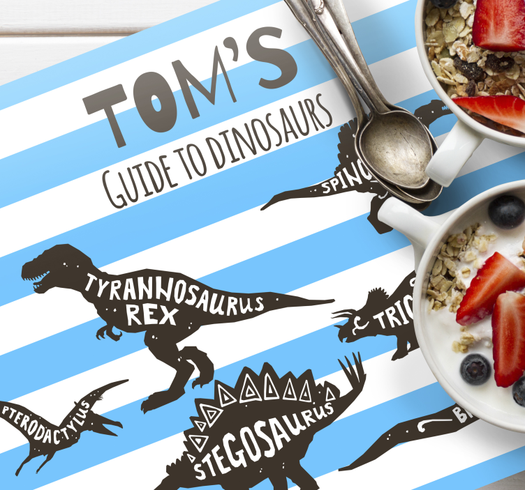 Placemat met naam Dinosaurussen met namen - TenStickers