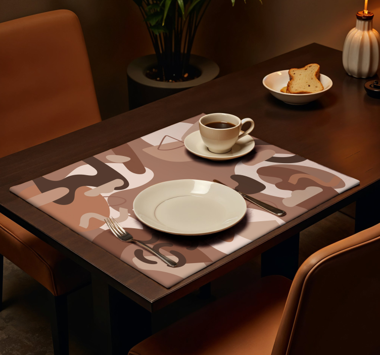 Abstracte vormen mocha mousse moderne placemat - TenStickers