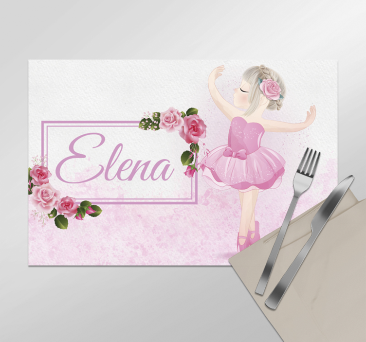 Balletdanser Placemat met naam - TenStickers