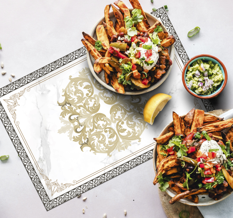 Barok wit marmer elegante placemats - TenStickers