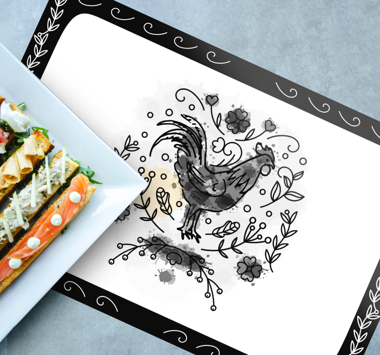 Elegante haan illustratie moderne placemat - TenStickers