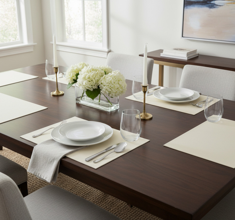 Elegante placemats in de kleur "cloud dancer" - TenStickers