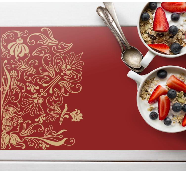 Elegante placemats met elegante bloemaccenten - TenStickers