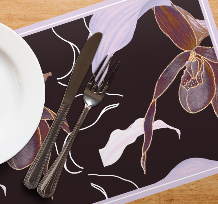 Elegante placemats met orchideeënbloemmotief - TenStickers