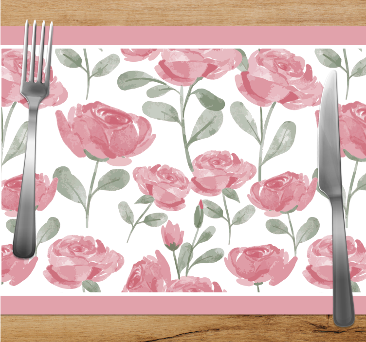 Elegante placemats Natuurlijk vintage rozenpatroon - TenStickers