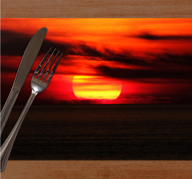 Elegante placemats zonsondergang boven de oceaan - TenStickers