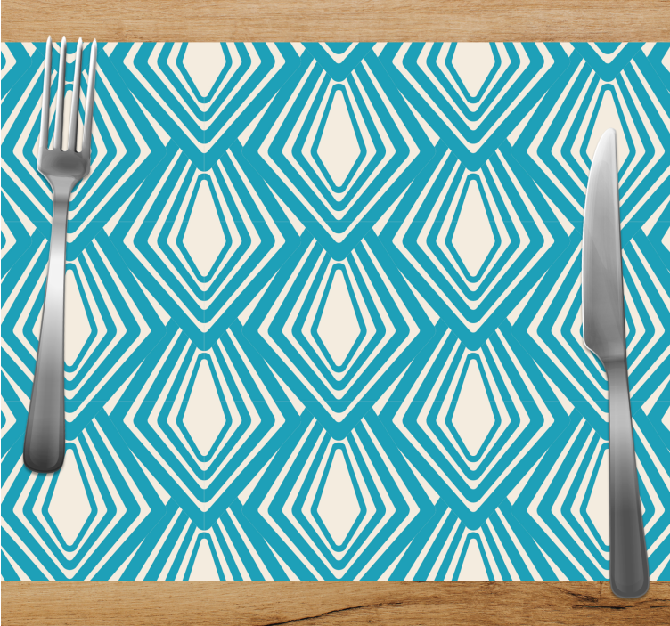 Geometrisch blauw patroon moderne placemat - TenStickers