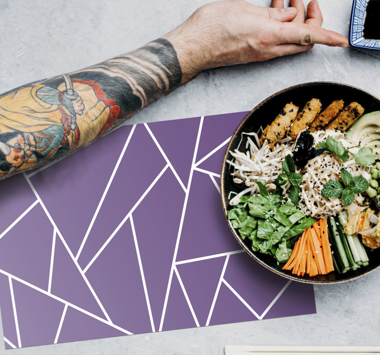 Geometrisch paars patroon placemat - TenStickers