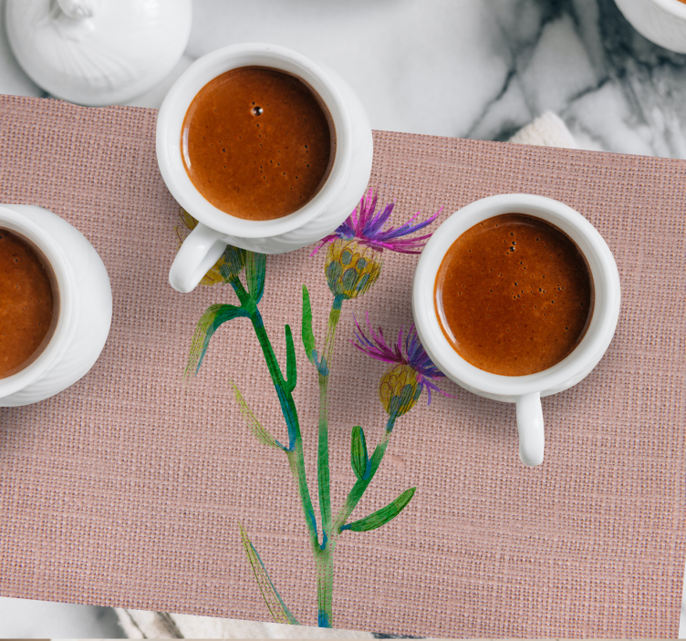 Geweven afbeelding placemat van distel - TenStickers