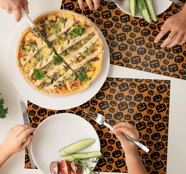 Halloween placemat engelige pompoenpatroon - TenStickers