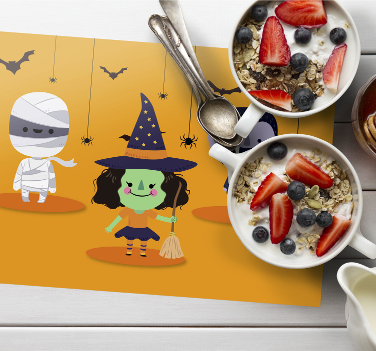 Halloween placemat fantasierijke halloween figuren - TenStickers