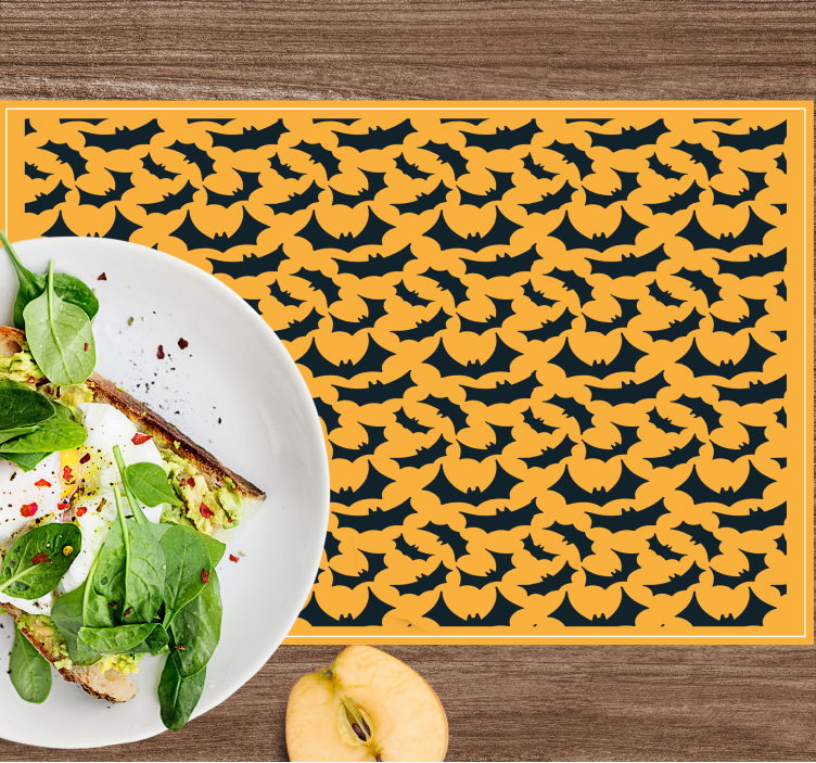 Halloween placemat vleermuispatroon overlay - TenStickers