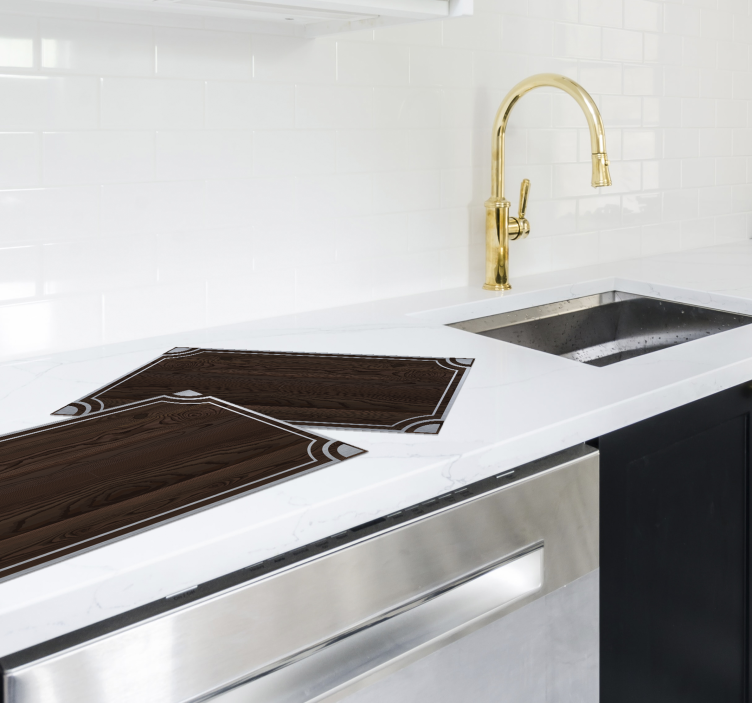 Hout met staal bistro placemat - TenStickers